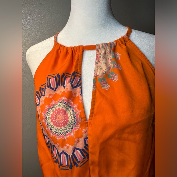 Bright orange halter top fun boho summer dress woman size medium - Picture 13 of 17